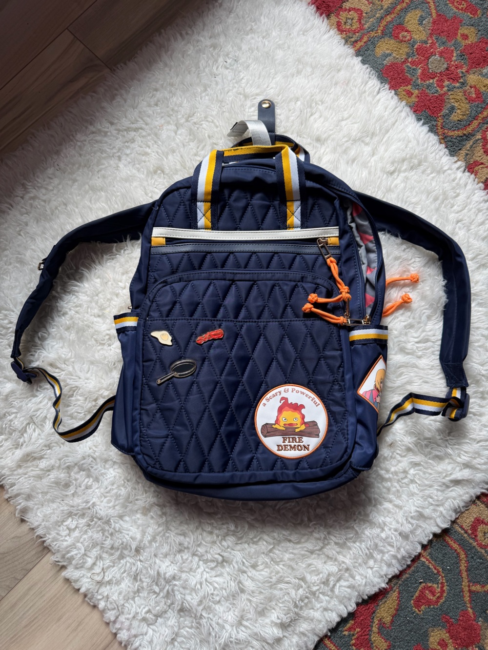 Studio Ghibli Howl's Moving Castle Calcifer Quilted Backpack BoxLunch